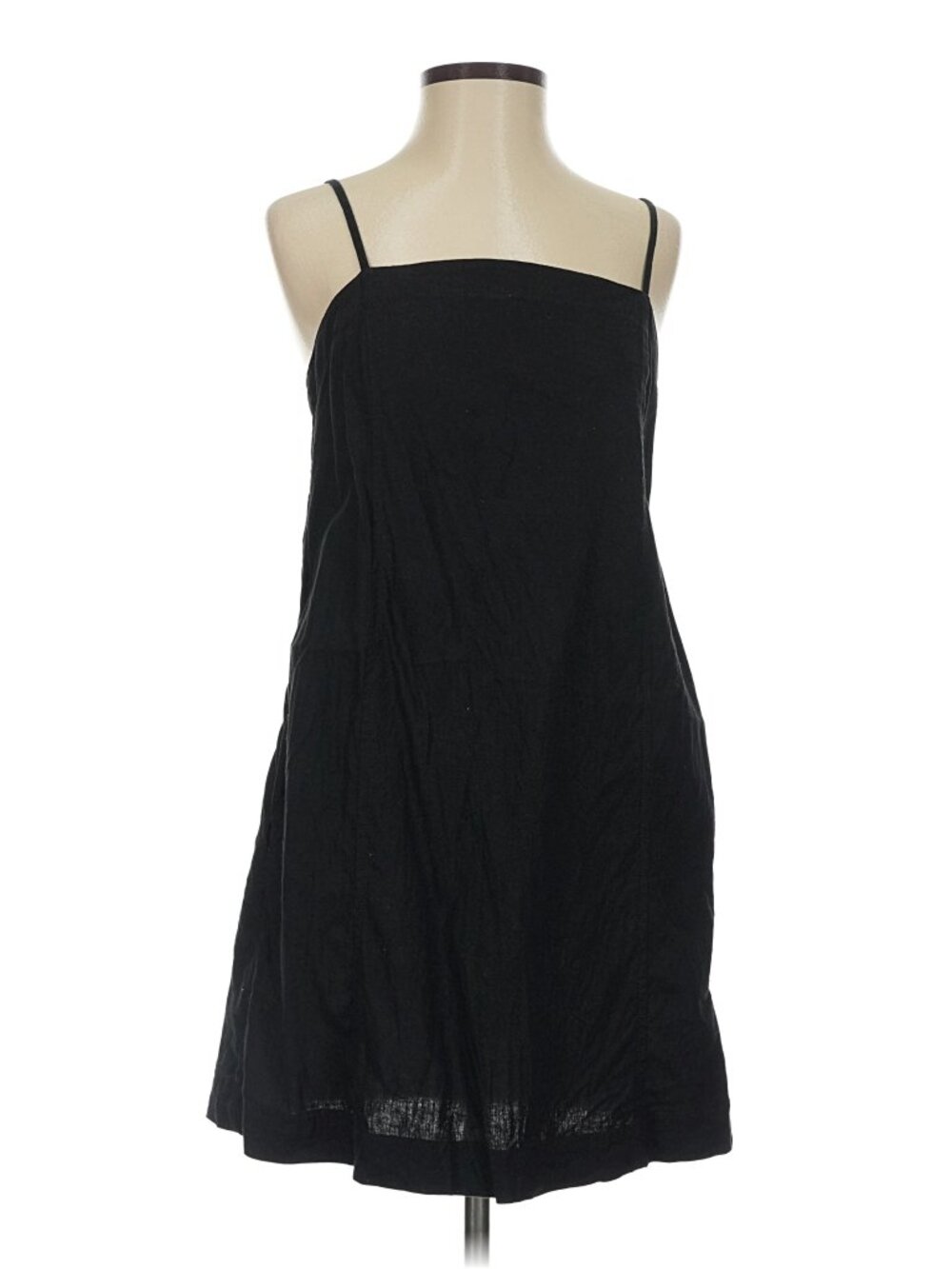 Madewell Black Linen String Cocktail Minidress
